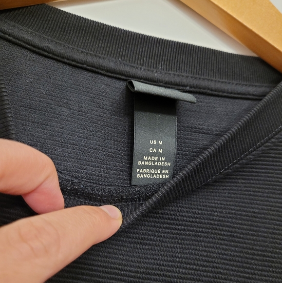 H&M Shirts Hm Ribbed Longsleeve Black Tshirt Medium Poshmark